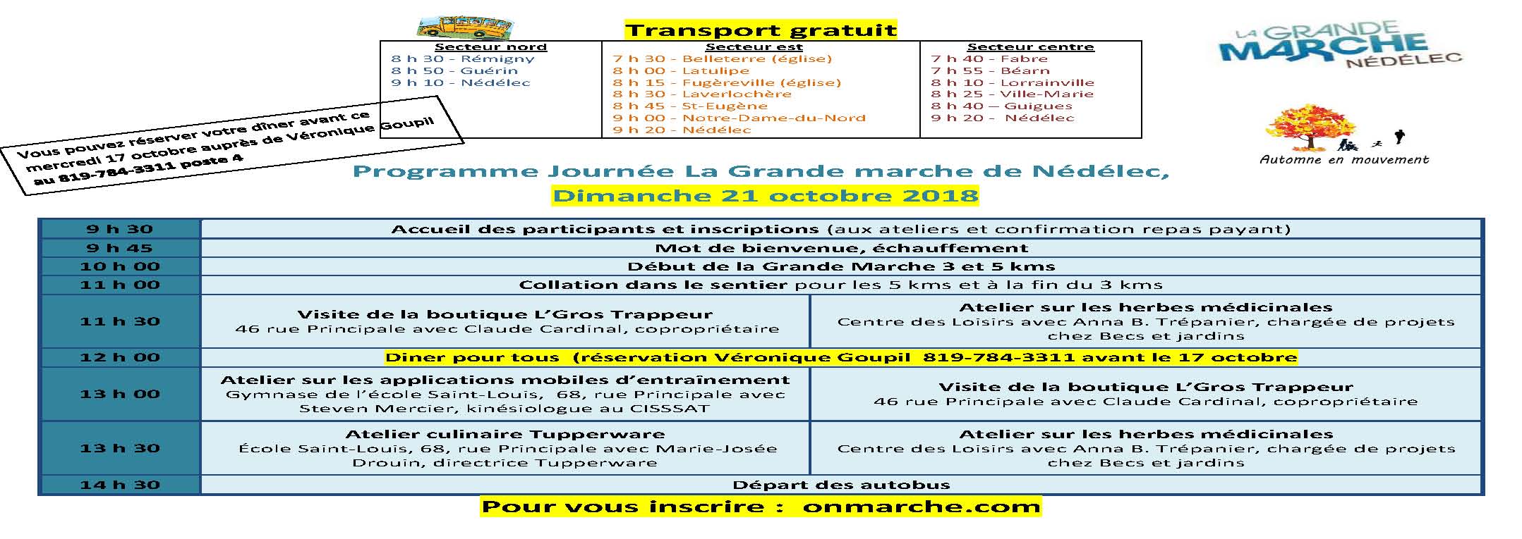 Programme Journée La Grande Marche